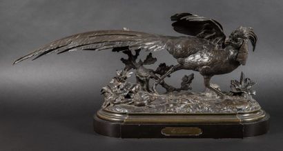 null Jules MOIGNIEZ (1835-1894)
Le faisan
Epreuve en bronze à patine brune.
H : 33...