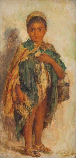 null Edouard VERSCHAFFELT (1874-1955)
Jeune mendiant
Huile sur toile, signée en bas...