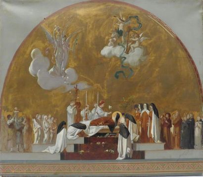 null Alexandre SERRES (1850-?)
La Dormition de la Vierge
Huile sur toile, signée...