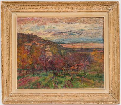 null Victor CHARRETON (1864 - 1936)
Paysages d'automne 
Huile sur carton, signé en...