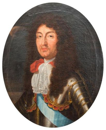 null ECOLE FRANCAISE début XVIIIème
Portrait de Louis XIV en armure
Huile sur toile...