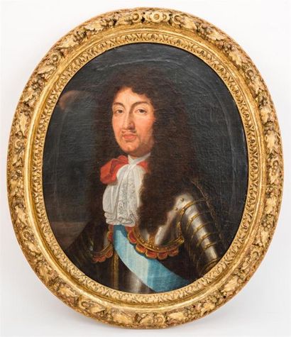 null ECOLE FRANCAISE début XVIIIème
Portrait de Louis XIV en armure
Huile sur toile...