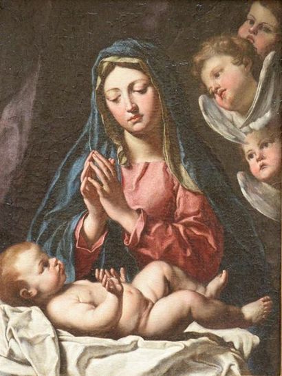 null Francesco COZZA 
(Stilo - Calabre - 1605 - Rome 1682)
Vierge à l'Enfant entourée...