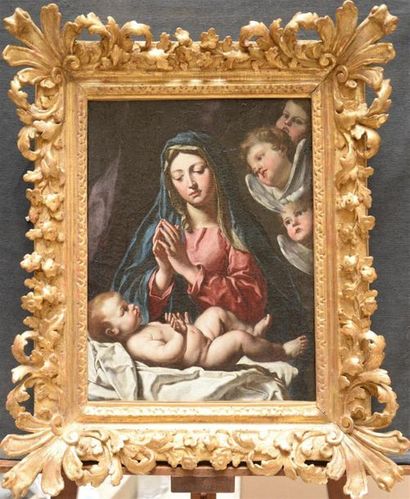 null Francesco COZZA 
(Stilo - Calabre - 1605 - Rome 1682)
Vierge à l'Enfant entourée...
