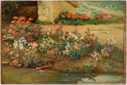 null Eugène Henri CAUCHOIS (1850-1911)
Jardin fleuri
Huile sur panneau, signé en...
