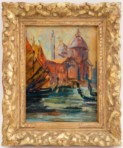 null ECOLE ITALIENNE, XXe
Vue de Venise, la Salute
Huile sur carton
36 x 27 cm