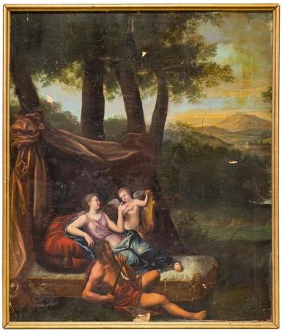 null ECOLE FRANCAISE XVIIIe
Allégorie de l'amour
Huile sur toile marouflée 
160 x...