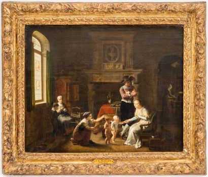 null Jean-Baptiste MALLET (1759-1835)
Scène d'intérieur
Huile sur toile
36,5 x 46...