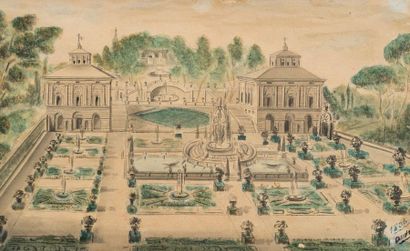 ECOLE FRANCAISE, 1836
Jardins
Aquarelle signée...
