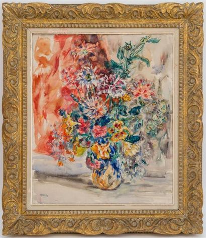 null René MORERE (1907-1942)
Bouquet de fleurs
Huile sur toile signée en bas à gauche
65...