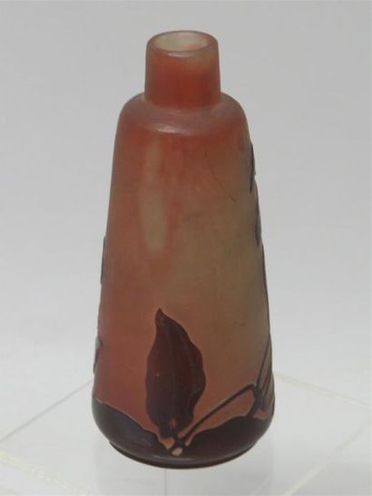 null GALLE
Vase en verre multicouche à décor dégagé à l'acide.
H :14 cm
(très légère...