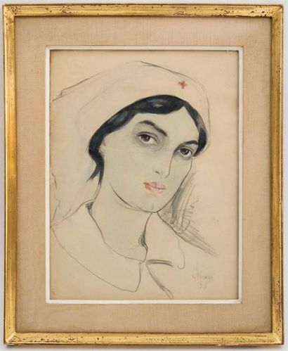 null Georges ARTEMOFF (1892-1965)
Portrait de Mariette Richard, Hôpital de la Croix...