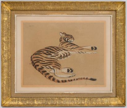 null Georges Lucien GUYOT (1885-1973)
Tigre
Dessin aux crayons et réhaut de craie...