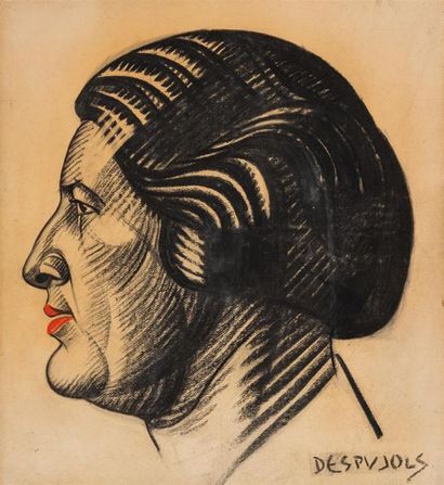 null Jean DESPUJOLS (1886-1965)
Portrait de Marguerite Canal
Dessin au fusain signé...