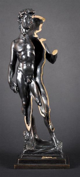 null ARMAN (1928-2005)
David, 1994 
Épreuve en bronze à patine noire signée et numérotée...