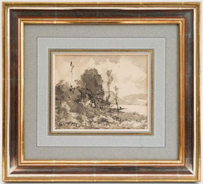 null Henri Joseph HARPIGNIES (1819-1916)
Paysage
Lavis signé en bas à gauche
14 x...