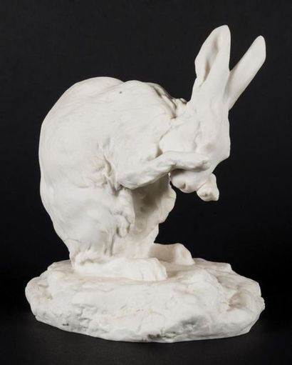 null Maurice-Roger MARX (1872 -?)
Le lièvre
Sculpture en biscuit de Sèvres, signée...