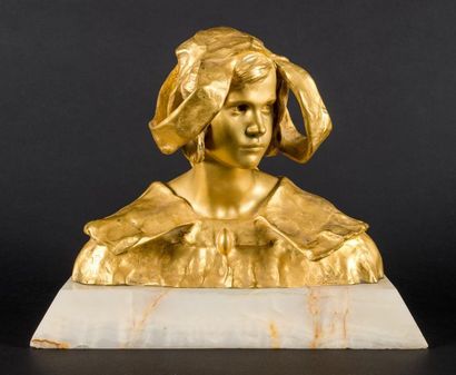 null Ruth Anna MILLES (1873-1941)
Buste.
Bronze doré signé.
H : 19 - L : 24 cm.
Socle...