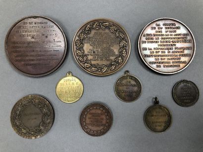 null ALGERIA / ALGERIE - Lot de neuf médailles relatives au Maréchal Bugeaud comprenant...
