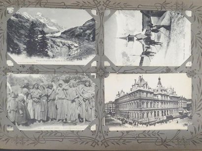 null Important album de cartes postales anciennes (environ 700 CPA) dont Suisse,...