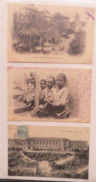 null ALGERIE - Classeur comprenant environ 189 cartes postales anciennes (CPA)