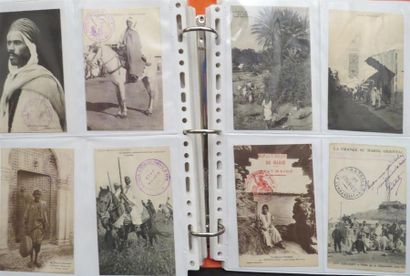 null MAROC - Classeur comprenant environ 206 cartes postales anciennes (CPA)