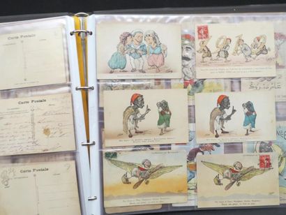 null ALGERIE - Un classeur de cartes postales anciennes (au total : 120 CPA environ)...