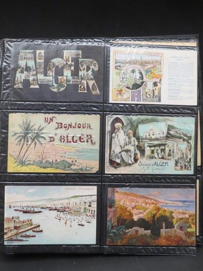 null ALGERIE - Classeur comprenant environ 400 cartes postales anciennes (CPA) et...