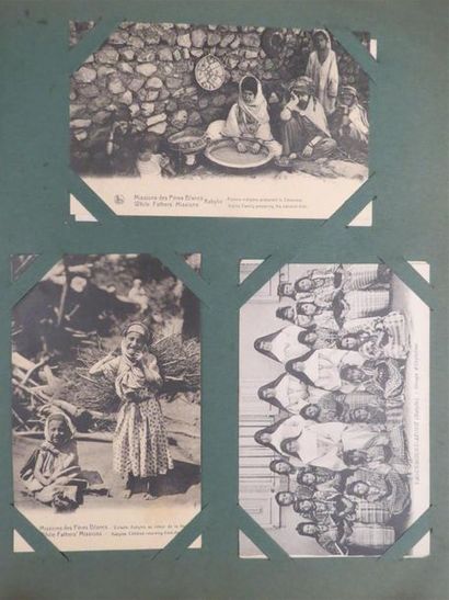 null Bel album de cartes anciennes ( environ 190 CPA) dont Algérie, Carthage, missionnaires,...