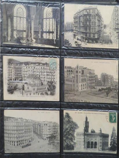 null ALGER / ALGERIE - Classeur comprenant environ 450 cartes postales anciennes...