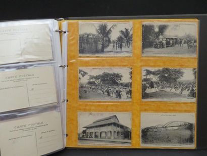 null ALGERIE - COTE D'IVOIRE - Un classeur de cartes postales anciennes (au total...