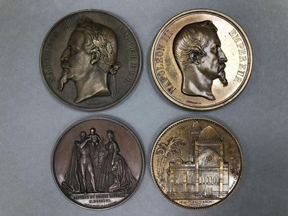 null ALGERIA / ALGERIE - Lot de quatre médailles au sujet de Louis Napoléon Bonaparte...