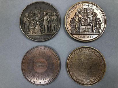 null ALGERIA / ALGERIE - Lot de quatre médailles au sujet de Louis Napoléon Bonaparte...