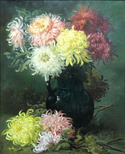 Marius JOGNARELLI (XIX-XX) Chrysanthemes...