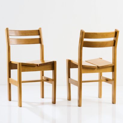 Charlotte Perriand Charlotte Perriand, Two 'Les Arcs' chairs, c. 1968, H. 77 x 41... Gazette Drouot