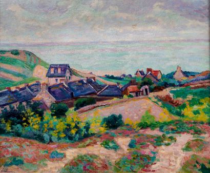 Armand GUILLAUMIN 1841-1927 LA CÔTE DE PLENEUF VAL ANDRÉ, BRETAGNE, 1907
Oil on canvas... Gazette Drouot