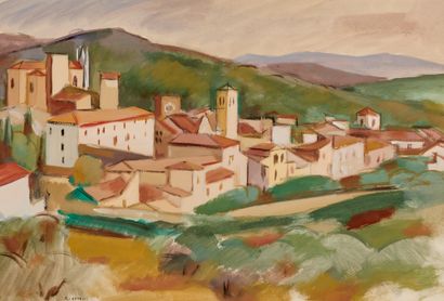 André LHOTE 1885-1962 VUE D'AUPS, circa 1925-30
Aquarelle et gouache signée en bas... Gazette Drouot