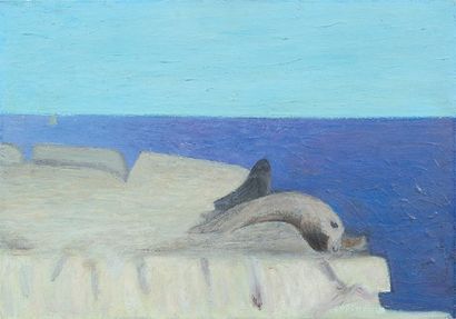 Serge Charchoune (1888-1975) Les Galapagos. Huile sur toile. Titrée et datée au dos...