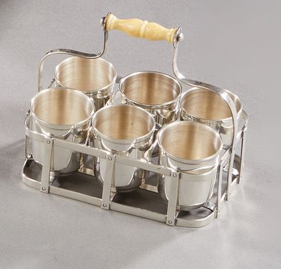 null Paul CHANNELS goldsmith

Silver liquor set representing an openwork basket,...