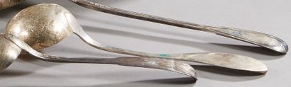 null Silver ladle uniplat model with engraved spatula "J. B. R.".

Foreign work in...