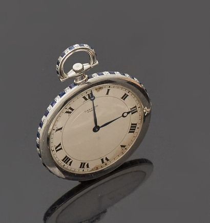 null CARTIER

Platinum pocket watch with silver dial signed "Cartier Paris", Roman...