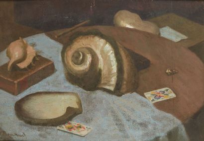 null Etienne BOUCHAUD (1898-1989)

Nature morte aux coquillages et cartes à jouer

Huile...