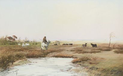 null Albert GOUGET (1856 - 1948)

Paysage de camargue

Pastel

Signé en bas à gauche

37...