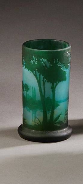 null DAUM Nancy

Petit vase cylindre en verre à décor gravé en camée à l'acide d'un...