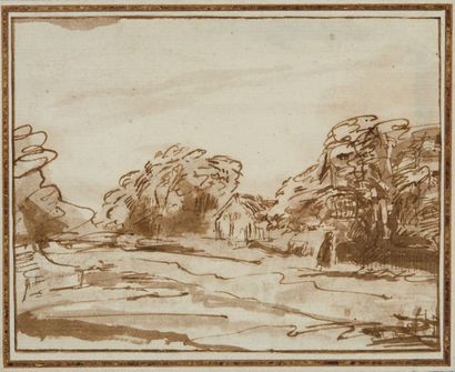 null Attribué à Jan LIEVENS (1607 - 1674)

Hameau

Dessin à l'encre brune et lavis.

11,2...