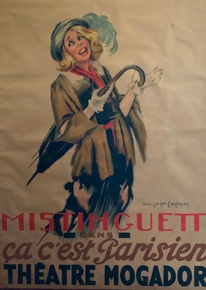 null Grande affiche représentant Mistingette dans "ça c'est Paris" au Théatre Mogador...