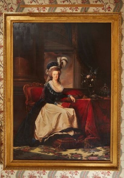 null D'après Madame Vigée Lebrun (1755-1845)

Portrait de la Reine Marie Antoinette.

Huile...