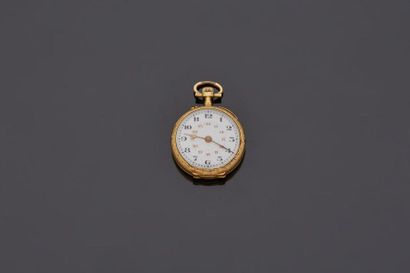 null Montre de col en or jaune 18 k (750 millièmes), à décor de guirlandes fleuries....