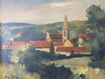 null René DUREY (1890-1959)

Vue de village et clocher

Huile sur panneau, signé...
