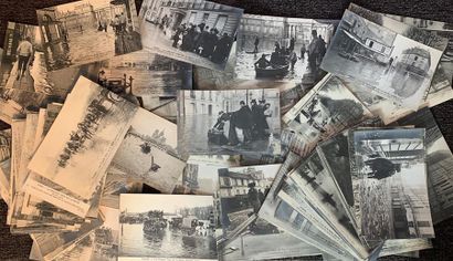 null PARIS innondations - Collection d'environ 97 cartes postales anciennes sur l'innondation...
